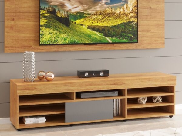 Rack Bela 55” – Mel/Grafite