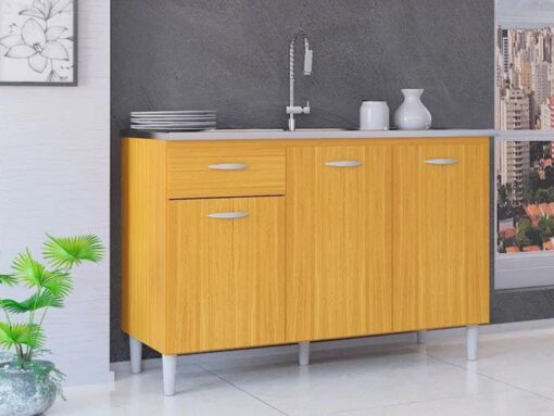 Balcão de cozinha Poquema para pia 1,20 - Damasco