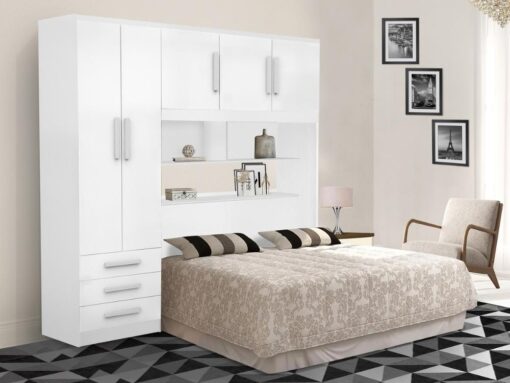 Guarda-Roupa México 5 portas 3 gavetas Casal - Branco