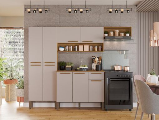 Cozinha Completa Madri 4 peças - Cinamomo/Off White