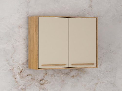 Armário Aéreo de Cozinha Salvador 0,80m - Cinamomo / Off White