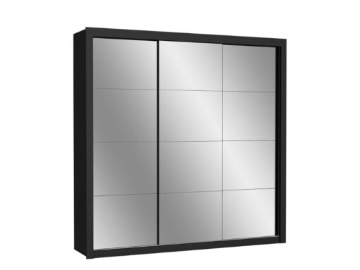 Guarda-Roupa Veneza Gold c/ espelho 3 portas e 4 gavetas - Preto