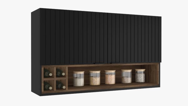 Armário de Cozinha Aéreo 1,20 Aço Exclusive - Grafite