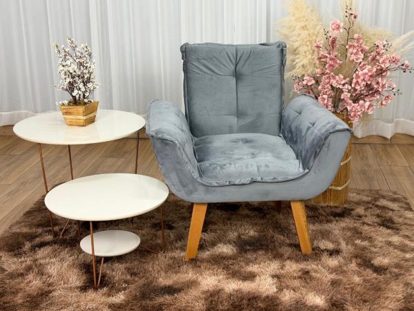 Poltrona Canadá - Veludo Cinza