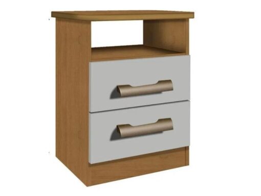 Mesa de cabeceira Firenze 2 gavetas - Cinamomo/Off white