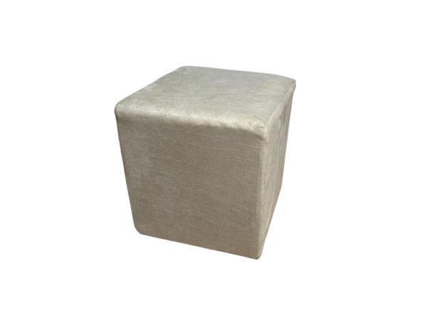 Puff Quadrado - Bege Suede