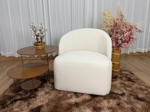 Poltrona Decorativa Doha - Bege Linho