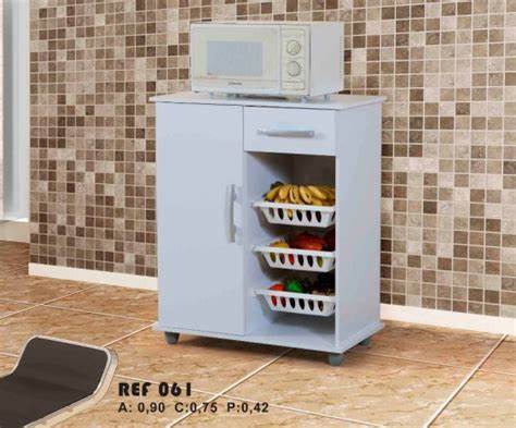 Fruteira 1 Gaveta 1 Porta 3 Cestos Ref.: 061 - Branco