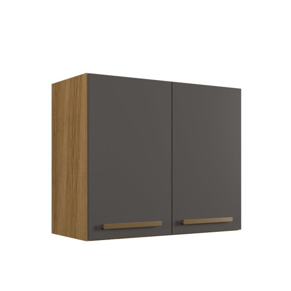 Armário Aéreo Cristal 2 Portas - Cinamomo/Grafite