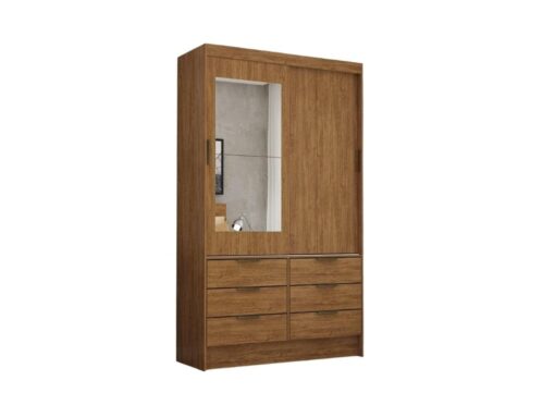 Guarda-Roupa Sevilha c/ espelho 2 portas e 6 gavetas - Cinamomo