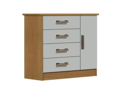 Cômoda sapateira Firenze 4 gavetas 1 porta - Cinamomo/Off white