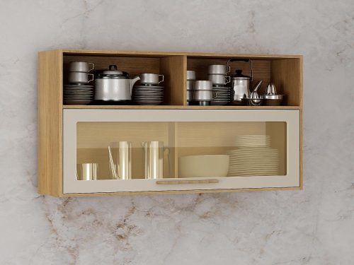 Armário Aéreo de Cozinha Salvador 1,20m - Cinamomo / Off White