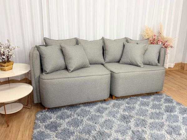 Sofá Orgânico Opel 2.00m - Linho Cinza