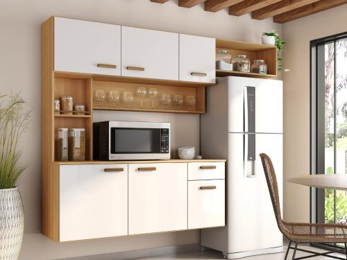 Cozinha Suspensa Manu - Freijó/Off White