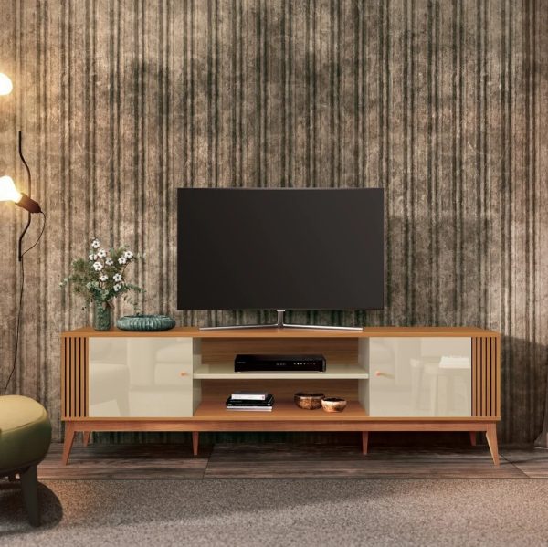 Rack Legacy 2.0 75" - Off White/Cedro