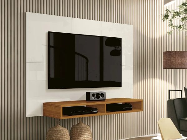 Painel Fox 43" - Off white/Cedro