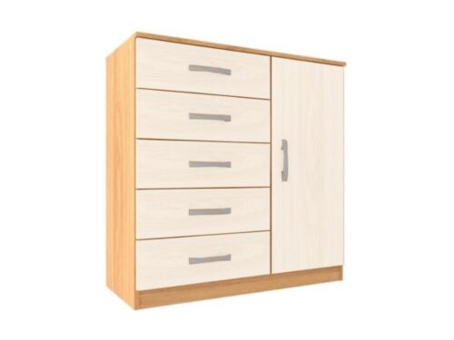 Cômoda Sapateira 5 gavetas Itaipu  - Cinamomo/Off White