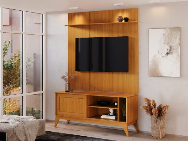 Rack Aruba com Painel Avant 55" -  Cedro