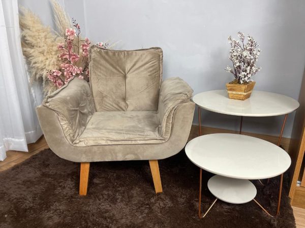 Poltrona Opala - Capuccino Veludão