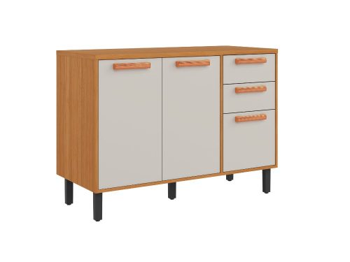 Balcão de Cozinha Nápoles 1,20m - Cinamomo/Off White