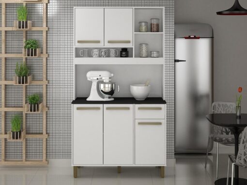 Armário Kit de Cozinha Ametista 5 portas - Branco