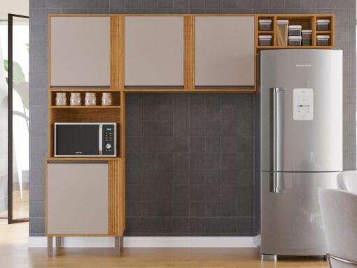 Cozinha Pérola 3 Peças - Cinamomo/Off White