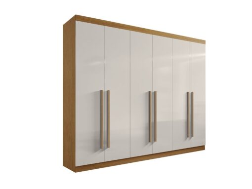 Guarda-Roupa Da Vinci Plus 6 portas e 6 gavetas - Cinamomo /Off White