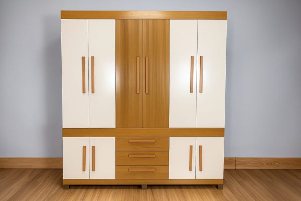 Guarda-Roupa Bem Te Vi 10 Portas 3 Gavetas - Cinamomo/Off White