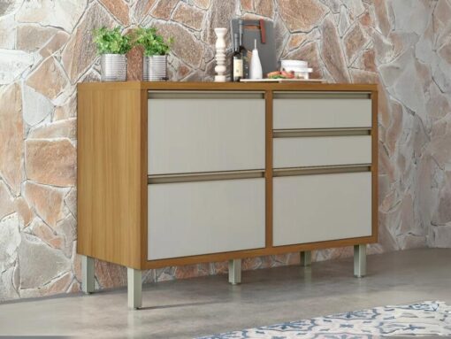 Balcão de Cozinha Baronesa 1,20m - Freijó/Off White