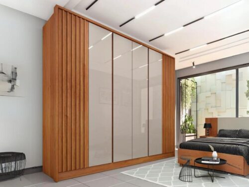 Guarda-Roupa Barcelona 6 Portas e 6 Gavetas Tcil - Cinamomo/Off White