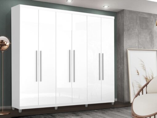 Guarda-Roupa Porto Bello Plus 6 portas - Branco