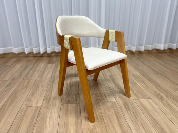 Cadeira Ravena Concha Madeira Maciça - Linho Cru