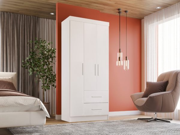 Guarda Roupa Estrela 3 portas - Branco