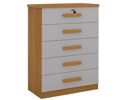 Cômoda Ipanema 5 gavetas - Cinamomo/Off White