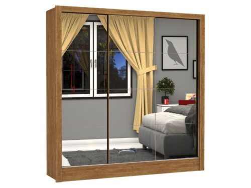 Guarda-Roupa Dubai Premium c/ espelho 3 portas e 3 gavetas - Cinamomo