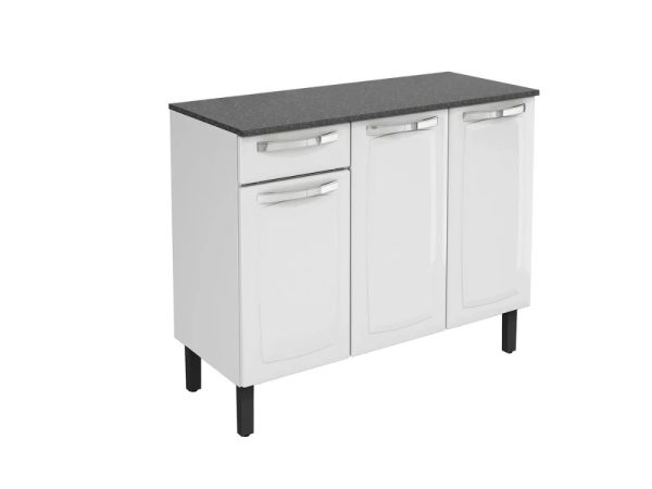 Balcão de Cozinha Rose de Aço 1,05 - Branco