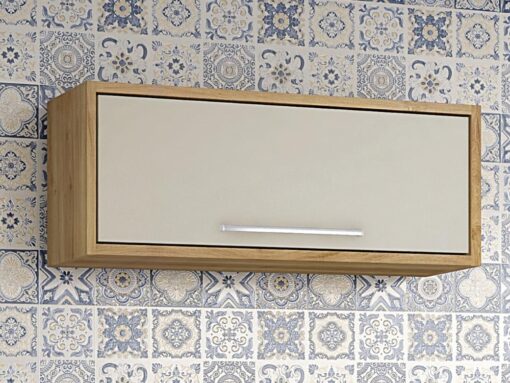 Armário de Cozinha Aéreo Geladeira Paris  - Carvalho/Off white