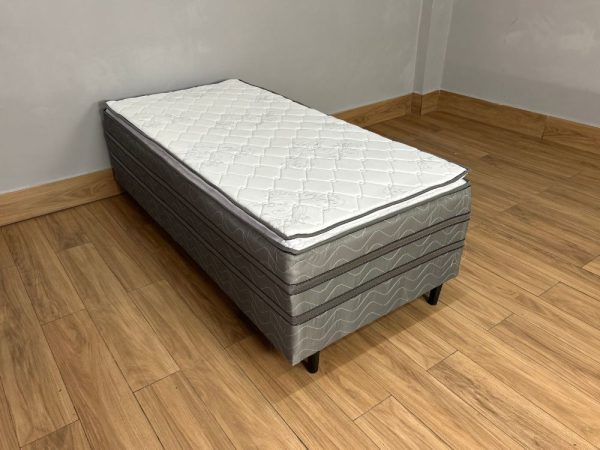 Cama Box Prestige Solteiro Molas Ensacadas c/ Pillow - 88x188x47