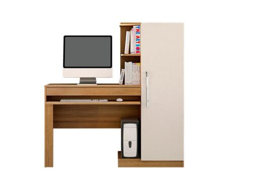 Escrivaninha Office 1 porta 1 gaveta - Cinamomo/Off White