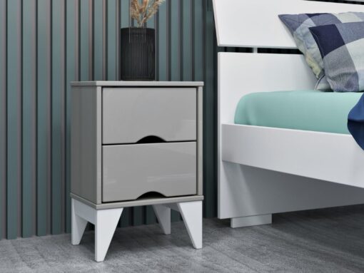 Mesa de Cabeceira Twister 2 Gavetas Tcil -  Off White