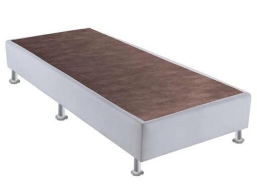 Base Box Silmer Solteiro Corino Branco - 88x188x26