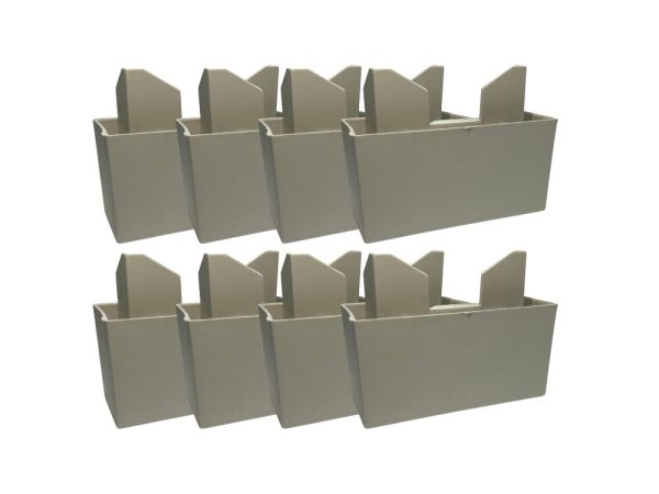 Kit com 8 pés plástico retangular - Branco