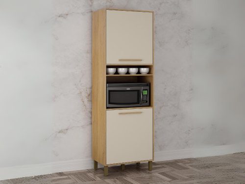 Paneleiro Torre Quente 2 Portas Salvador - Cinamomo/Off White