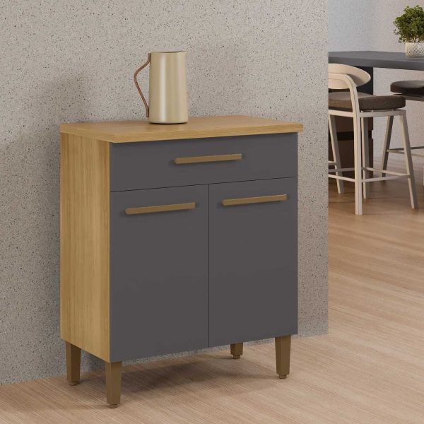 Balcão Ômega - Cinamomo/Grafite