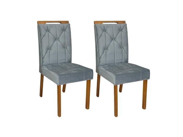 Conjunto Cadeiras Jasmim 2 unidades - Cinamomo/Cinza