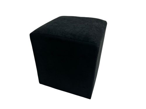 Puff quadrado - Preto Suede
