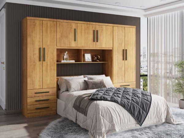 Guarda-Roupa Acoplado México 5 portas + Floripa 2 portas Casal – Cedro